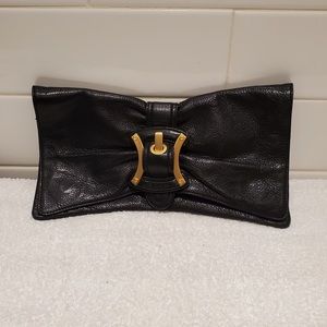 B. MARKOWSKY Soft Black Genuine Leather Clutch